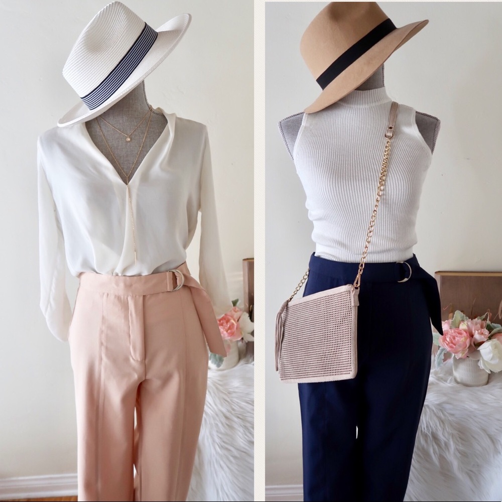 MEGHAN-Trouser Pants With Classy Split Front Hem
